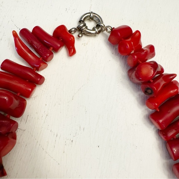 Gorgeous Old Natural Chunky Tibetan Natural Coral Rods Vintage 1990s - Picture 8 of 13